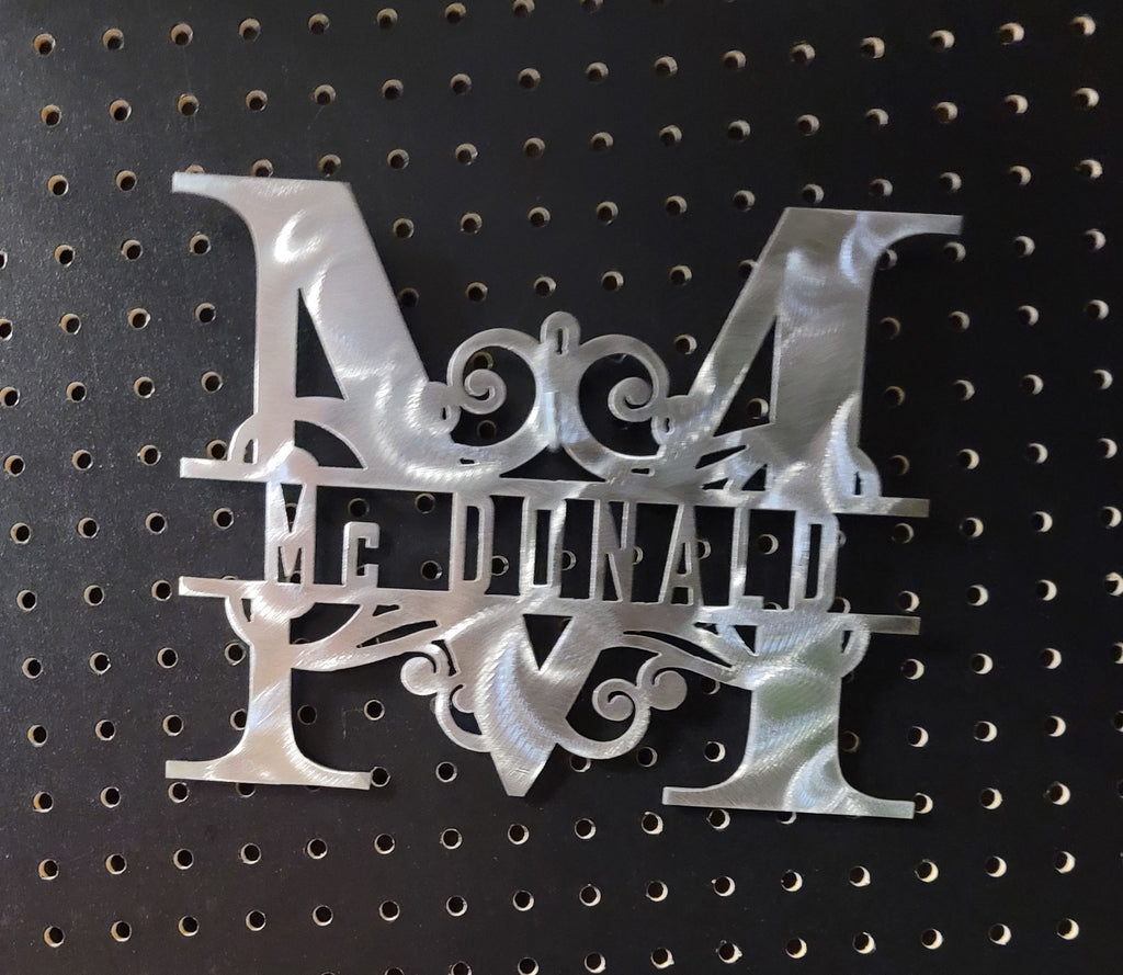 Custom Metal Name Monogram