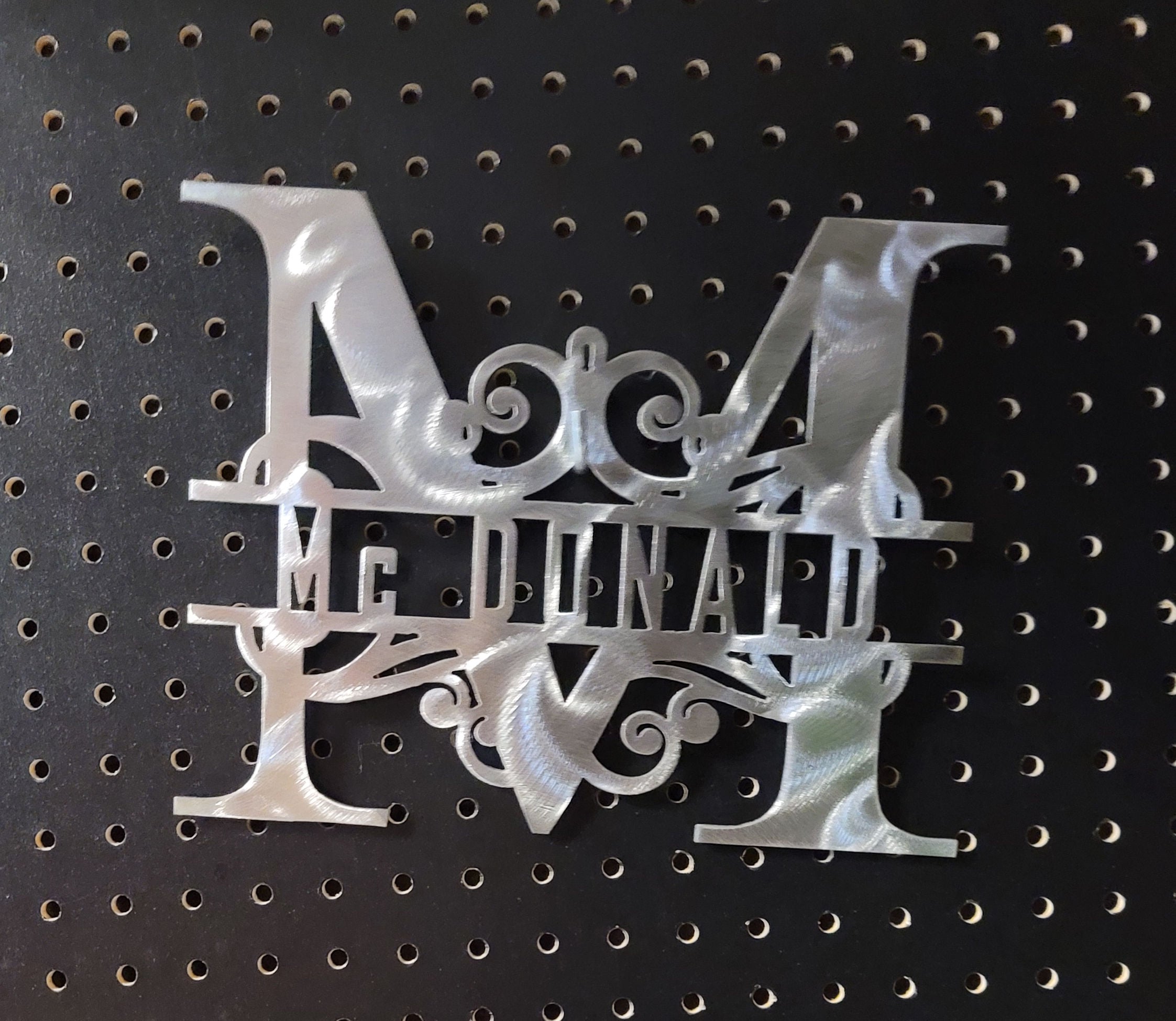 Custom Metal Name Monogram